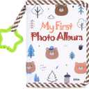 Baby's My First Family Album Soft Photo Cloth Book Forest Bear My First Book of Photos Bear Themed Baby Memory Album Gift Holds 4x6 Pictures for Babies Newborn Toddler & Kids Baby Shower