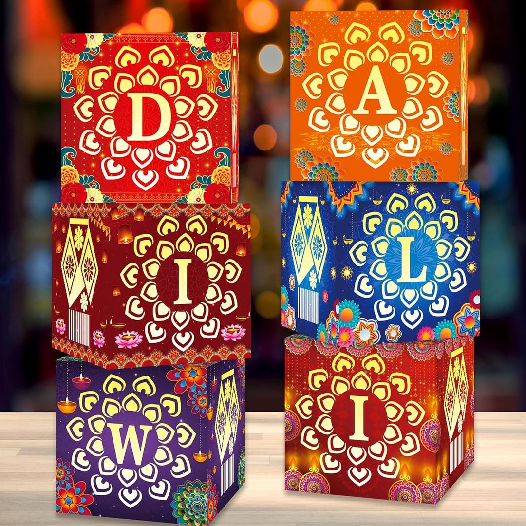 Diwali Decorations for Home Diwali Boxes Festival of Lights Boxes Deepavali Decorations Photo Booth Props Indian Decorations for Party Pooja Decoration