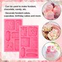 2 x 2 Packs Flower Fondant Molds Cute Floral Silicone Molds for Chocolate Candy Cupcake Topper Decor Kitchen Baking DIY Clay Crafts Party Supplies