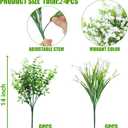 Sggvecsy Artificial Flowers for Outdoors 24 Bundles UV Resistant Boxwood Shrubs Artificial Eucalyptus Fake Plants Faux Plastic Greenery for Farmhouse Garden Home Indoor Outdoor Decoration, White
