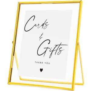 Calculs Cards and Gifts Table Decor 10x8 Inches Floating Picture Frame Wedding Signs Cardbox Decorative Accessories (Gold)