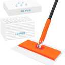 JEHONN Sweeper Mop Compatible with Swiffer Pads, 2-in-1 Starter Kit for Multi Surface Cleaning, Disposable Floor Duster, 10 Dry Sweeping Cloths, 10 Wet Mopping Refills for Kitchen Wall Window