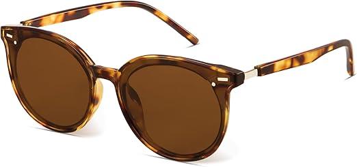 Livho Polarized Sunglasses, Retro & Oversized Shades for Women with Round Lenses