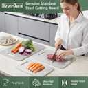 Stron-Dura Cutting Board, Stainless Steel Cutting Board, Foodgrade Cutting Boards for Kitchen, Titanium Cutting Board for Meat,Fruit, Vegetables, Double Side Use, Odor free, L, 15" *11", Large