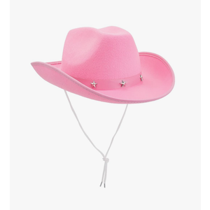 Felt Cowgirl Hat for Women and Men, Costume Accessories (14.8 x 10.6 x 5.9 Inches) Rose