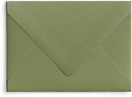 Olive A7 Euro Curved Flap Invitation Envelopes - Pack of 50