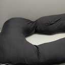 MOON PARK Pregnancy Pillows for Sleeping - U Shaped Full Body Maternity Pillow with Removable Cover - Support for Back, Legs, Belly, HIPS - 57 Inch Pregnancy Pillow for Women - Black