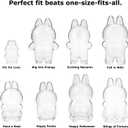 3 x Protective Case for LABUBU The Monsters Exciting Macaron, Display Stand Acrylic Case Cover Accessories with Silicone Strap White - Standing Case, Clear