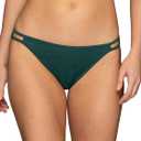 Vanity Fair Women's Illumination String Bikini Panties, Silky Stretch & Satin Trim (6, Emerald Gem)