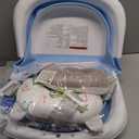 Baby Bathtub, Collapsible Newborn Bathtub for Infant to Toddler 0-24 Months with Soft Bath Net,Portable Travel Newborn Tub with No-Slip Feet, Baby Shower Gifts,Sky Blue