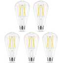 GvvooHome Edison Bulbs, E26 LED Bulb 60 watt Non-Dimmable, 4000K Daylight White, ST58 Vintage Light Bulbs, 90+ CRI, E26 Medium Base, Clear Glass,  5 Pack