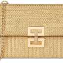 Straw Purse - Beach Bags for Women Summer, Woven Clutch Purses for Women Crossbody Shoulder Handbag (Solid Color)
