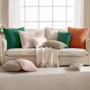 JELLYMONI 2 PCS Throw Pillow Covers, Corduroy Striped Decorative Pillows Cover for Farmhouse Boho Home Decor, Living Room Bed Sofa Couch Pillow Covers 16x16in, Pink