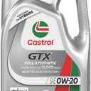 Castrol GTX Full Synthetic 0W-20 Motor Oil, 5 Quarts