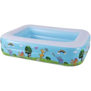 Inflatable Rectangle Swimming Pool for Kids and Adults 120cmx90cm, Above Ground Rectangular Family Swimming Pools for Backyard Outdoor Summer Party