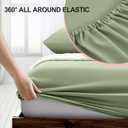 2 x FreshCulture Full Fitted Sheet - Hotel Quality Fitted Sheet - Ultra Soft & Breathable - Brushed Microfiber - Deep Pocket - Cooling Fitted Sheets for Full Size Bed (Sage Green)