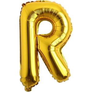 16" Alphabet Letter and Number Balloons Set Package, Aluminum Hanging Foil Film banner Mylar Balloon for Birthday Party Decoration Custom Word (A-Z, 0-9 Gold) (16 inch R Gold)