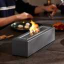 Table Top Firepit, Indoor Fire Pit Tabletop, Rectangular Metal Tabletop Fire Pit Outdoor, Portable Tabletop Fireplace - 15 x 3.5 Inch