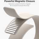 Magnetic Silicone Band Compatible with Apple Watch Band Ultra 3/2/1 & SE 3/2/1 & Series 11 10 9 8 7 6 5 4 3 49mm 46mm 45mm 44mm Strong Magnetic Clasp, Waterproof & Adjustable (Starlight)