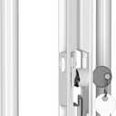 Sliding Glass Door Handle Set with Interior and Exterior Handles, 6-5/8", Fits 1" to 1-1/8" Thick Doors. (White - Round Tube Handle 2 Sides, Straight Tube Handle with Key)