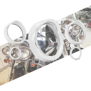 7" Headlight Trim Ring 4.5" Fog Light Visor Style Headlamp Frenched Rings Fit For Harley Dyna Touring Road King Electra Street Glide Tri Glide