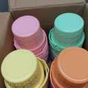 100 Pieces Plastic Easter Baskets Bulk with Handles Colorful Round Egg Mini Baskets for Easter Party Favors Egg Hunt Supplies, 6 Colors