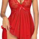 Avidlove Lingerie for Women Lace Baby doll Sleepwear Boudoir Outfits Plus Size Lange ray XL