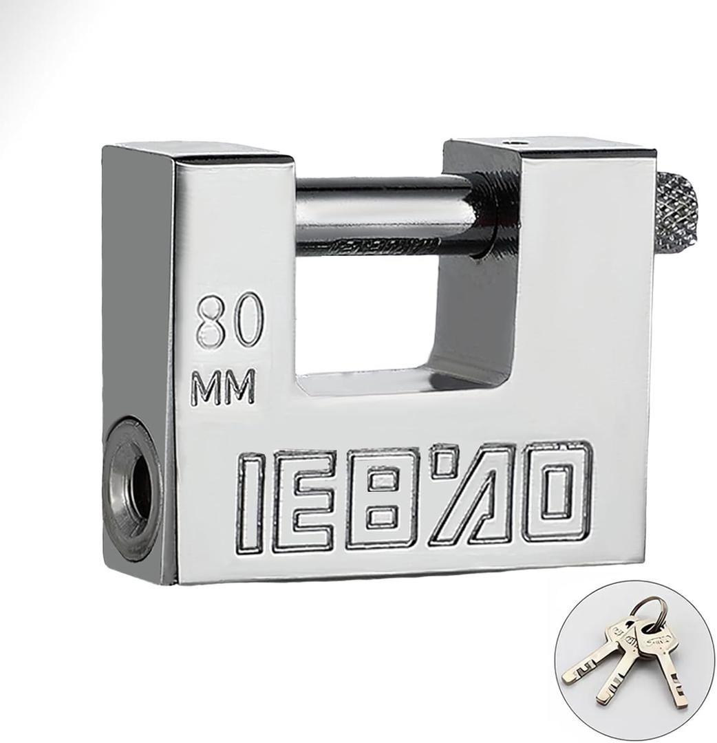 Heavy Duty Lock for Shipping Container, Shipping Container Lock for Secure Outdoor Resist Cutting, Perfect for Fences, Gates, Sheds, Toolboxes, Motorbike, and More, with 3 Key (80mmNew)