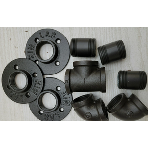 3/4" Black Painted Floor Flange, Home TZH 10 Pack 4 Bolts Iron Pipe Flange with Threaded Hole for Industrial vintage style for DIY Project/Furniture/Shelving Decoration (10, 3/4 Inch Black)