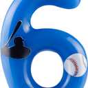 4 x Blue Baseball Birthday 6th Candles Number 6 Candle Cake Topper Cupcake Toppers Red Baseball Party Decorations Happy 6th Birthday Cake Decorations for Boys Girls Kids Baseball Party Supplies