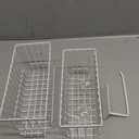 4 Pack Adhesive Cabinet Door Organizer - Tumbler Lid Organizer & Kitchen Storage baskets for Kitchen, Bathroom, Inside Cabinet Door Storage for Cup Lids, Spices, Small Supplies, Space-Saving (White)
