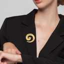 2Pcs Geometric Brooch Pin Round Spiral Irregular Lapel Pins Minimalist Gold Large Vintage Brooch Suit Accessories for Women Men Dress Shirt Wedding Party Jewelry