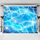 10x8ft Blue Lightning Backdrop Sky Thunderstorm Backdrop Fabric Lightining Storm Background for Birthday Party Decoration and Photoshoot Studio Props YUNBDJ348