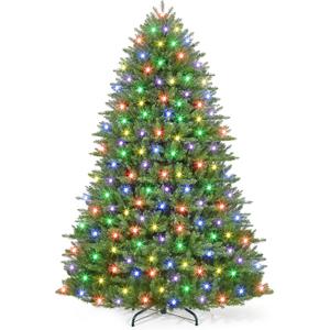 Garvee 6 ft Artificial Christmas Tree Prelit, PVC Xmas Tree with 1309 Branch Tips, 450 Dual-Color LED Lights & Foldable Base, for Holiday, Party, Christmas Decorations, Green