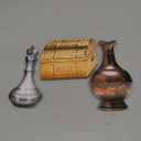 Leinuosen 3 Pcs Wooden Wisemen Gifts Set Flat Gold Frankincense and Myrrh Christmas Stage Props Decoration Nativity Costume Pageant Props Christmas Apparel Accessories(Classic)