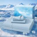 Bedsure Cooling Sheets Full Size, Cooling Bed Sheets for Hot Sleepers, Chill Cool Sheet, Deep Pocket Up to 18 Inches, Soft & Breathable Full Size Sheets, 4 Pieces, Blue