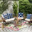 3 x OTOSTAR Set of 4 Waterproof Throw Pillow Covers 20x20 Inch Farmhouse Geometric Square Pillow Cases for Couch Patio Furniture Balcony Garden Outdoor DecorationGeometry70-Navy Blue