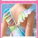 Angel season Toddler Girls Swimsuits One Piece Bathing Suit 2T Swimsuit Girl for Little Kids Cute Ruffle Swimwear Rainbow Unicorn Quick Dry Size 2T