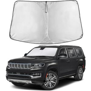 EcoNour Windshield Sunshade Compatible for Jeep GrandWagoneer 2022-2024 2025 2026, Sun Visor for Front Windshield & Window Sun Shade Cover, UV Heat Blocker & Protector, Car Accessories