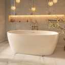 Adecab 67" Acrylic Free-standing Bathtubs for Bathroom, Soaking Tub, Stand Alone Tub, UPC Certified Slotted Overflow and Pop-up Drain, Tap Deck Bathtub (67"(Lustre White))