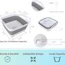 GIMWA Collapsible Wash Basin with Drain Plug - 2.4 Gallon Foldable Kitchen Sink for Baby Bottles, RV Camping, Space-Saving Dish Tub (Gray)
