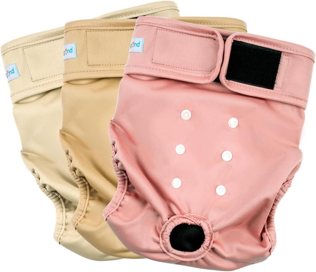 Paw Legend Washable Female Dog Diapers for Small Dogs, Pack of 3 Reusable Puppy Diapers Super Absorbent Dogs Pants in Period ,Heat Cycle, Incontinence, Excitable Urination, XSmall