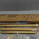 Closet Rods for Hanging Clothes, 17 to 54 Inches Stepless Adjustable Metal Closet Rod, 1.3 Inches Heavy Duty Clothes Hanging Rod for Closet Wardrobes Laundry RV, Golden