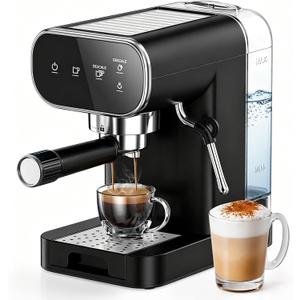 Horavie Espresso Machine 20 Bar, Home Espresso Maker with Touchscreen & Steam Milk Frother, Fast Heat-Up Coffee Machine with 48oz Removable Tank for Cappuccino, Latte, Americano, Black