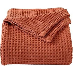 PHF Bed Blanket | Soft, Breathable, and Lightweight Blanket for All-Season | Perfect for Layering | Brielle Collection (Full/Queen, Burnt Orange) PHF Bed Blanket | Soft, Breathable, and Lightweight Blanket for All-Season | Perfect for Layering | Brielle Collection (Full/Queen, Burnt Orange)