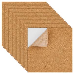 BENECREAT 20 Pack Self Adhesive Cork Sheets 6x6 Inch Cork Board Mat 2mm Thick Square Cork Coaster for Bulletin Boards, Wall Decoration, DIY Crafts Supplies