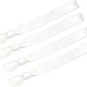 100 Pcs Cloth Event Wristbands, Adjustable Fabric Wristbands for Events with Secure Snap, Soft Disposable Bracelets for Concerts, Festivals, VIP Entry and Nightclubs - 13.78" x 0.59"(Color:White)