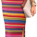 PRETTYGARDEN Womens Maxi Tank Spring Dress Sleeveless Crew Neck Striped Side Slit Casual Long Bodycon Dresses (L)