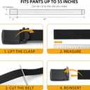 Mile High Life Cut To Fit Canvas Web Belt Size Up to 52" with Flip-Top Solid Black Military Buckle