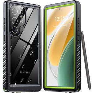 ANTSHARE for Samsung Galaxy S24 Ultra Case Waterproof, Built-in Lens & Screen Protector 360 Full Body Heavy Duty Protective Shockproof IP68 Underwater Case for Galaxy S24 Ultra(2024) 5G-Green